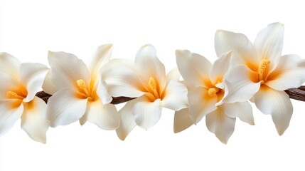 A stunning arrangement of delicate white flowers with soft yellow centers and slender branches, symbolizing purity, beauty, and elegance in nature&rsquo;s artistry.