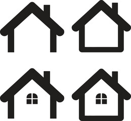 Simple House and home icon set. Editable vector illustration