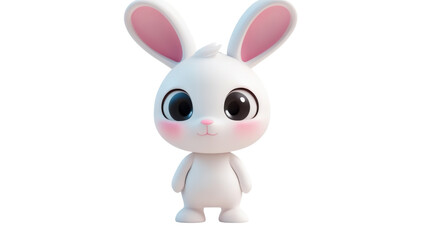white bunny rabbit isolated on white background 