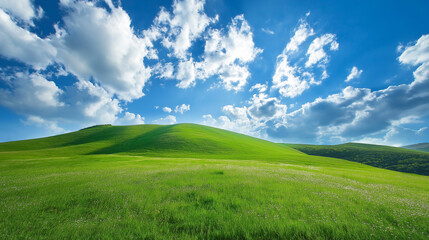 Fototapeta premium green field and blue sky