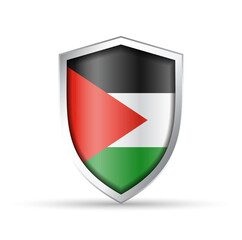 Palestine Flag Glossy Shield Icon