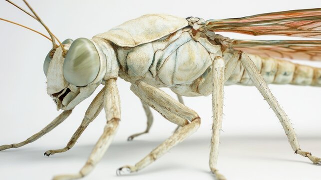 Detailed Close-up of a Pale Insect