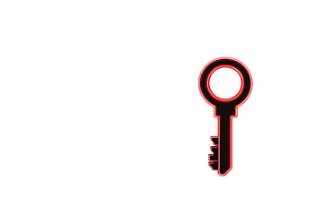 A simple outlined key with a circular head and notched blade.