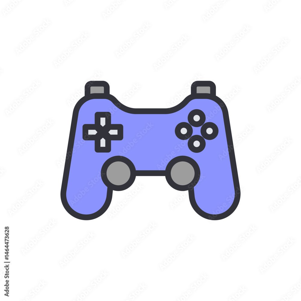 Poster a minimalist blue game controller with simple design and dark background