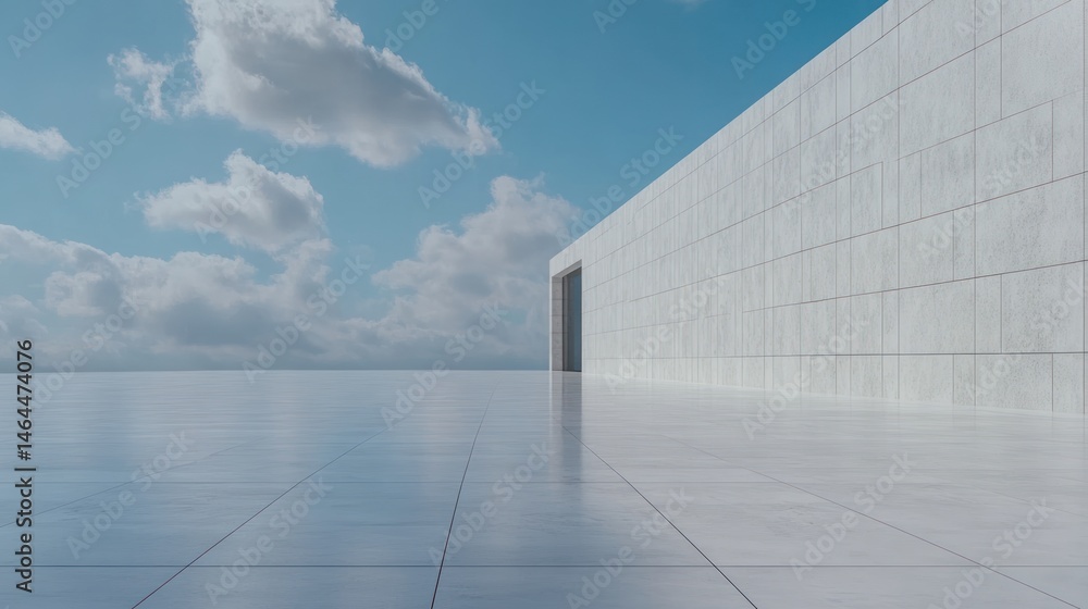 Poster modern minimalist architecture: a serene open space design