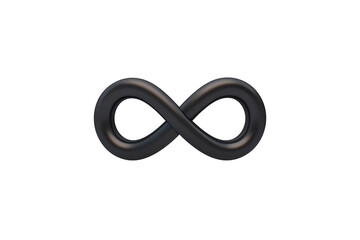 Sleek black infinity symbol with a smooth, modern design.