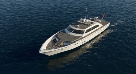Obraz premium Yacht Sailing on Blue Sea