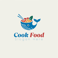 vector illustration of a healthy food , cooking logo