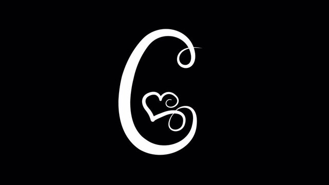 Elegant white letter "B" animation with smooth calligraphy on transparent background. Ideal for logo reveals, video intros, titles, overlays, and creative branding projects