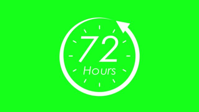 icon 24 hours animated icon open 12h,24h,48h,72 hours shop bar 4k looping animated