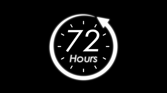 icon 24 hours animated icon open 12h,24h,48h,72 hours shop bar 4k looping animated