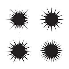 Fototapeta premium Set of sun silhouette on white background