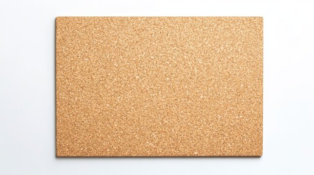 Rustic cork-backed pinboard isolated on white background. 