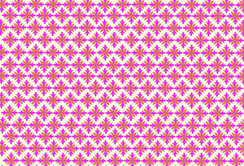 Colorful Floral Batik Pattern with Pink and Orange Petals