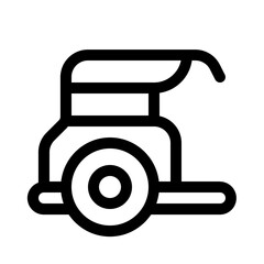 horse cart icon with line style, perfect for user interface projects