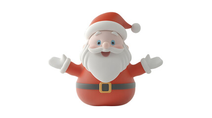 Cheerful Cartoon Santa Claus With Outstretched Arms, Spreading Holiday Joy and Cheer