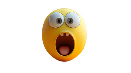 Shocked Yellow Emoji with Big Eyes and Open Mouth Expressing Surprise and Fun Emotions