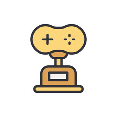 Vector illustration of a stylized game trophy, symbolising achievement