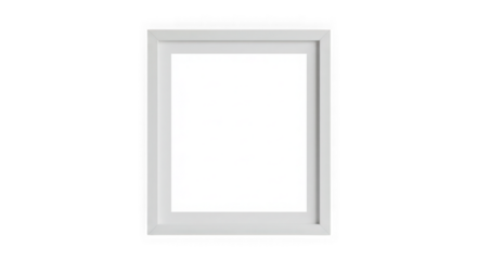Square white frame with empty center isolated on white background