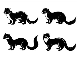 ferret sihouette black vector bundle