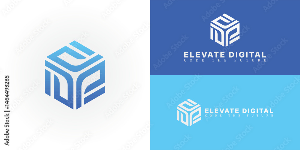 Aufkleber the modern logo features a stylized cube with the initials ed, representing the company’s name. the 