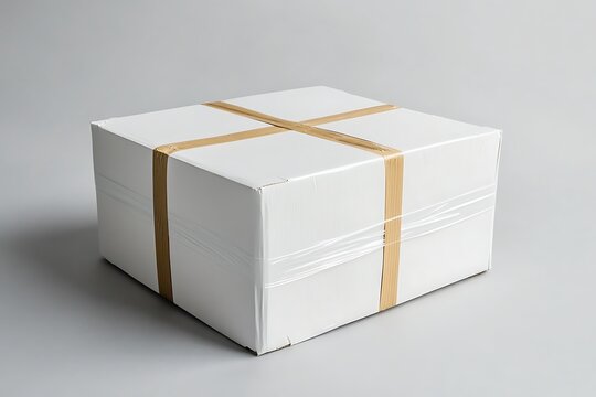 Secure White Cardboard Box Packaging Delivery Shipping Parcel