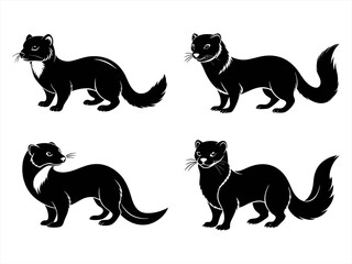 mink sihouette black vector bundle