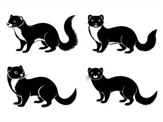 mink sihouette black vector bundle
