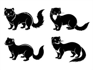 mink sihouette black vector bundle