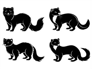 mink sihouette black vector bundle