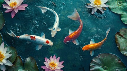 Koi Fish in a Peaceful Pond