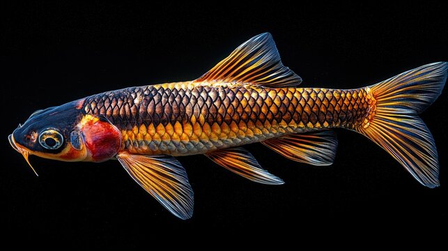 Vibrant fish with intricate scales