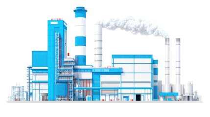 Obraz premium Modern industrial building complex illustration