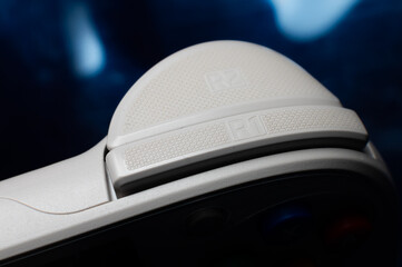 Close-up macro of gamepad controls. Soft focus. Gaming industry