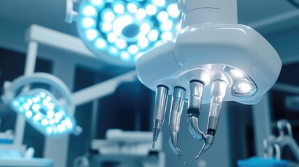 Modern Dental Surgical Equipment with LED Lights in Operation Room