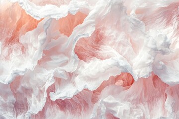 Delicate, textured folds of pastel-hued fabric.