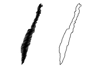 Oland island (Kingdom of Sweden, Kalmar County) map vector illustration, scribble sketch Oland map © danlersk