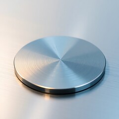 Blank logo mockup on stainless steel surface closeup