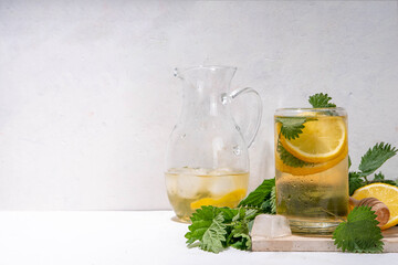 Nettle Tea cold plant drink, iced tea or lemonade