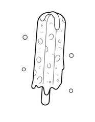 Cute Ice Cream Sundae in Cup Line Art Coloring Page