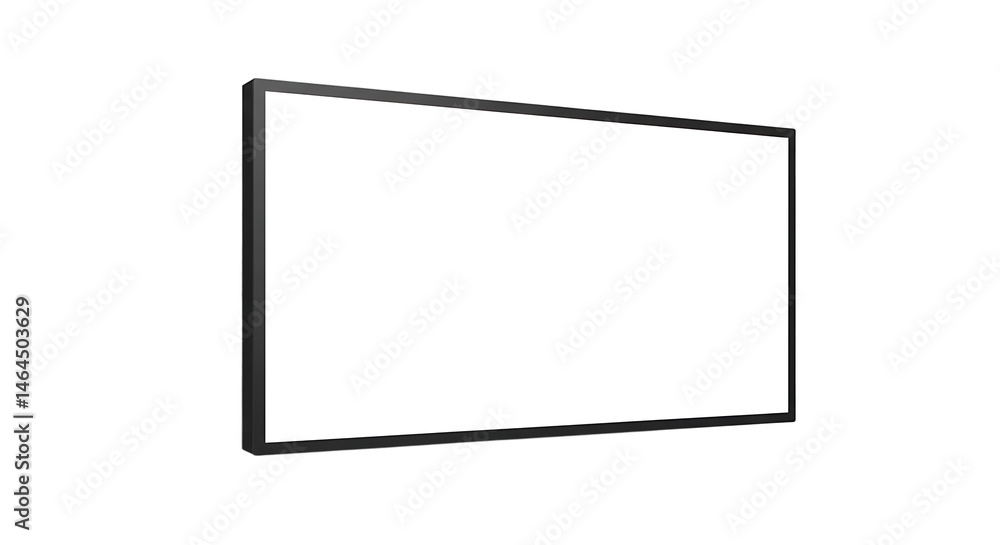 Aufkleber isolated television with a blank white screen on a black background in a studio setting view