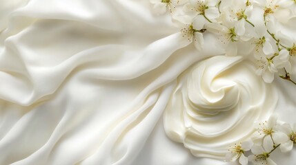 Creamy swirl, silk, blossoms, spring, beauty ad