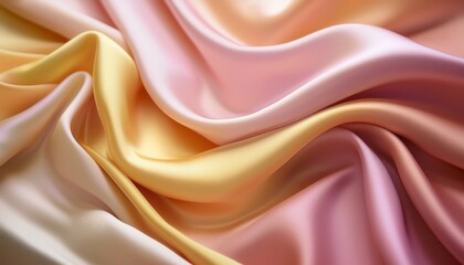 Obraz premium dreamy silk fabric waves in pastel pink and yellow