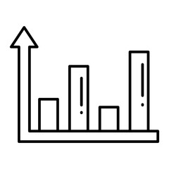 Bar Chart Results line icon