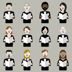 formal choir singers icons