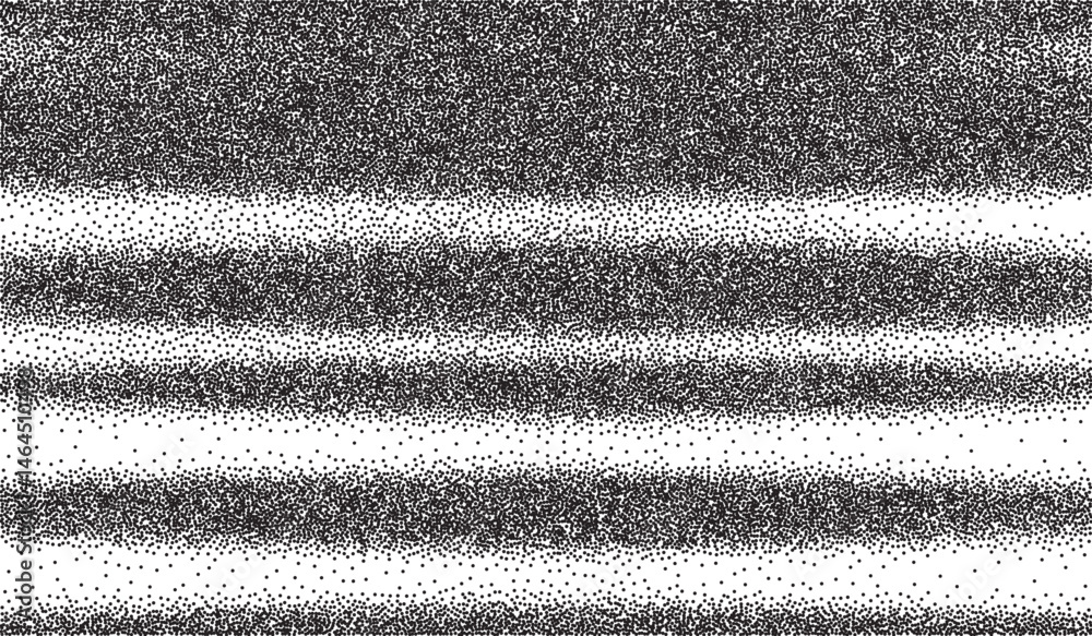 Poster exploring the textured patterns of vhs overlays through stipple dots and varying gradients in monoch