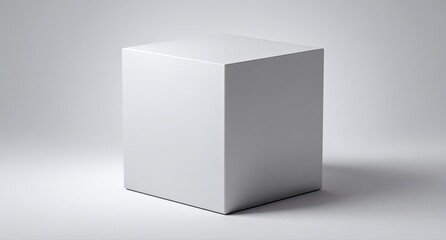 Single, simple, white cube,  solid form,  geometric shape,  studio shot,  neutral background