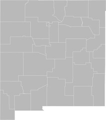 Fototapeta premium New Mexico vector map with county boundaries (Web Mercator projection, PPT-compatible & fully editable)