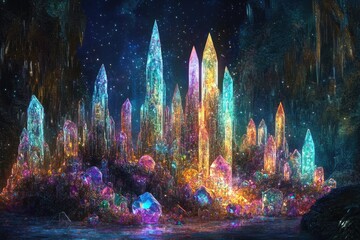 Crystal cavern, luminous and vibrant