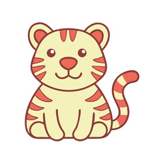 Tiger Cub Icon Wild Animal Cat Baby Transparent Background Vector